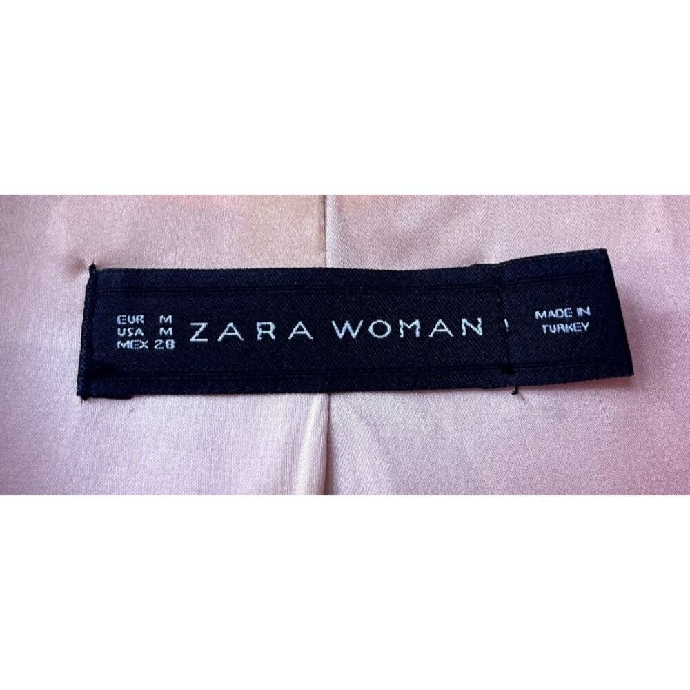 Zara Womens Hot Pink Gold Button Blazer Size M Glam Office Chic Modern Coquette - Picture 10 of 11